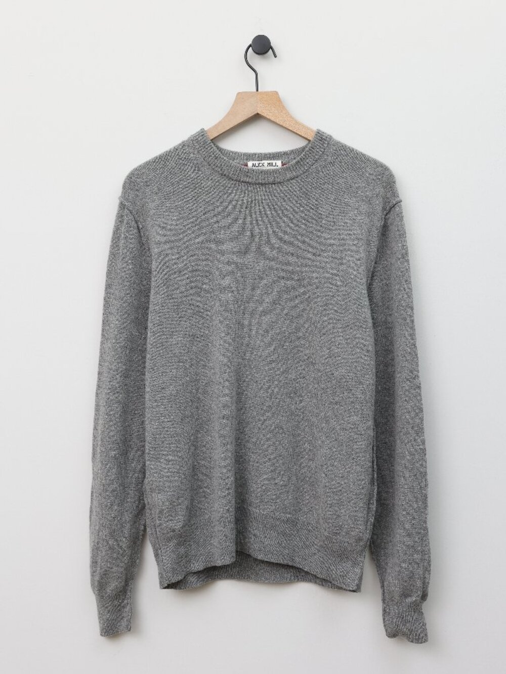 Alex Mill Reverse Seam Crewneck Merino Wool Sweater - Heather Gray Medium - Picture 2 of 4